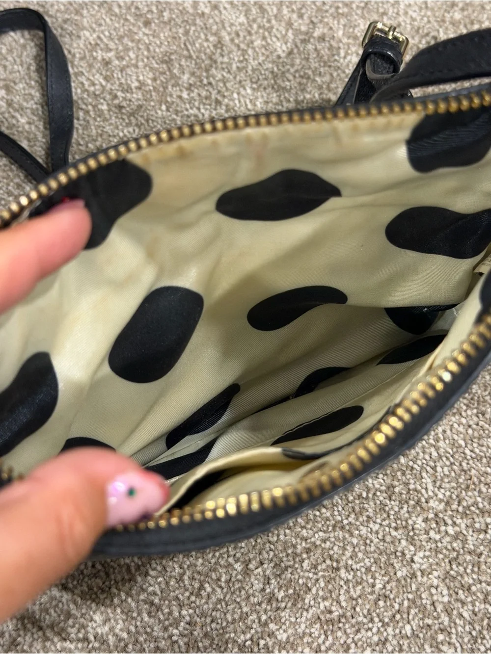 kate spade Black Leather Crossbody with Gold Hardware